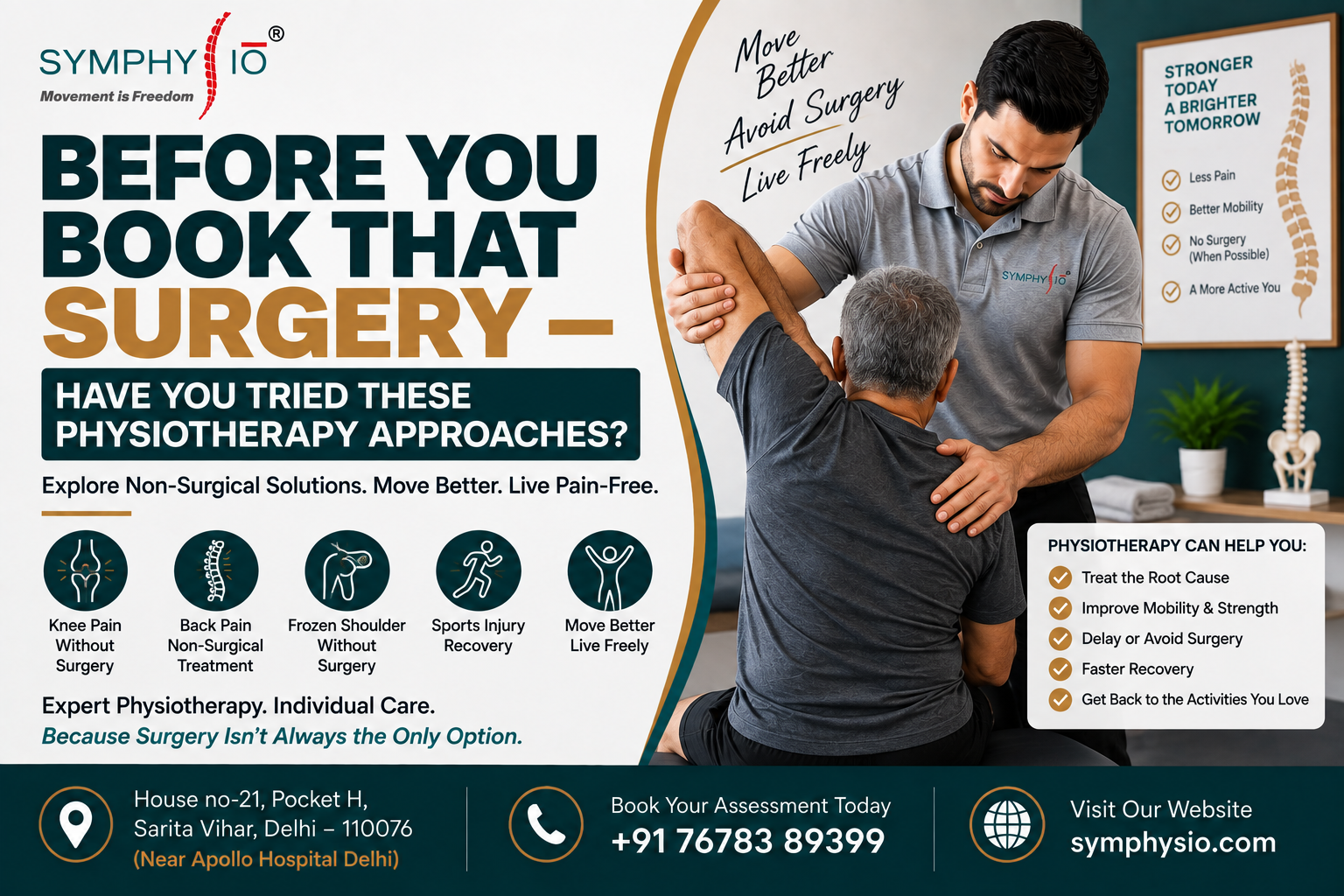 Before you book that surgery - physiotherapy as alternative to surgery in Delhi NCR by Dr Rahul Bhandari Symphysio