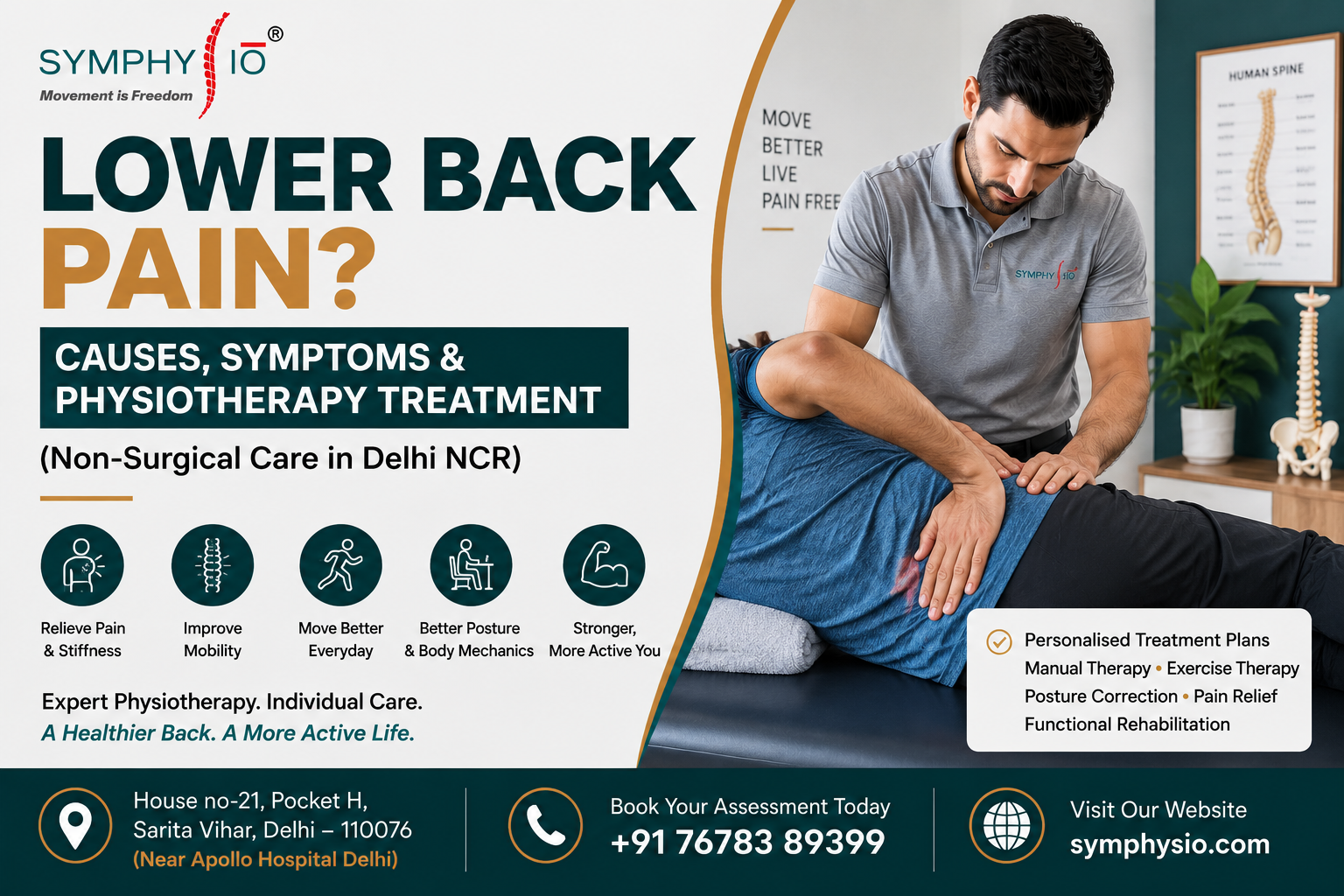 Office worker with lower back pain after sitting all day