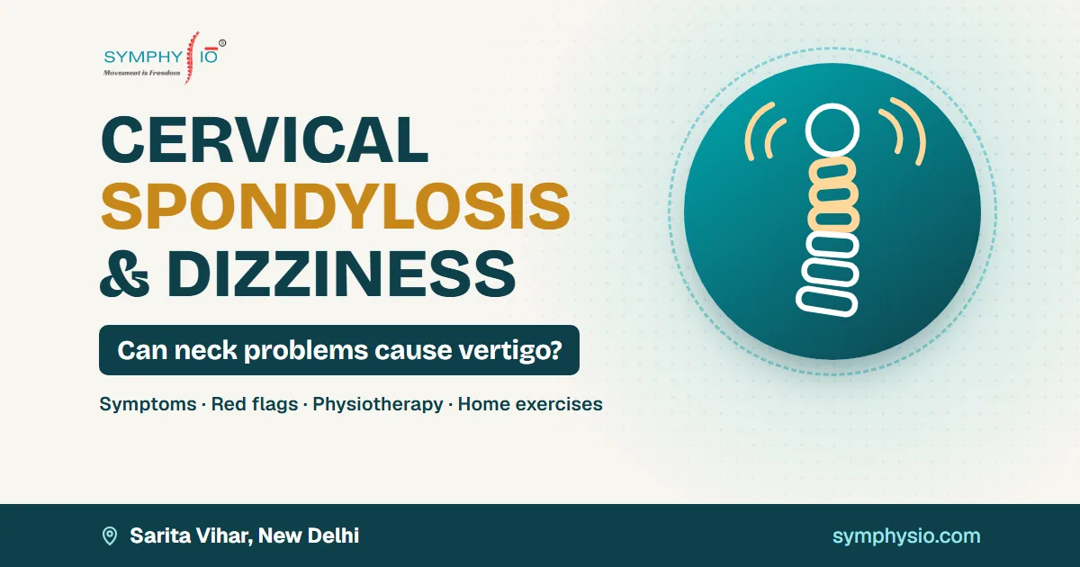 Physiotherapist assessing neck stiffness and cervical spondylosis symptoms at Symphysio clinic in Sarita Vihar, New Delhi
