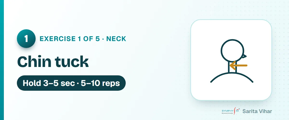 Chin tuck exercise for cervical spondylosis