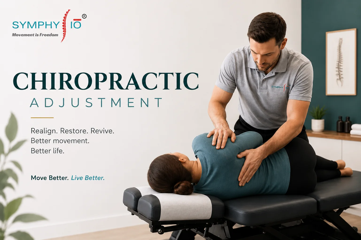Chiropractic adjustment at Symphysio Sarita Vihar